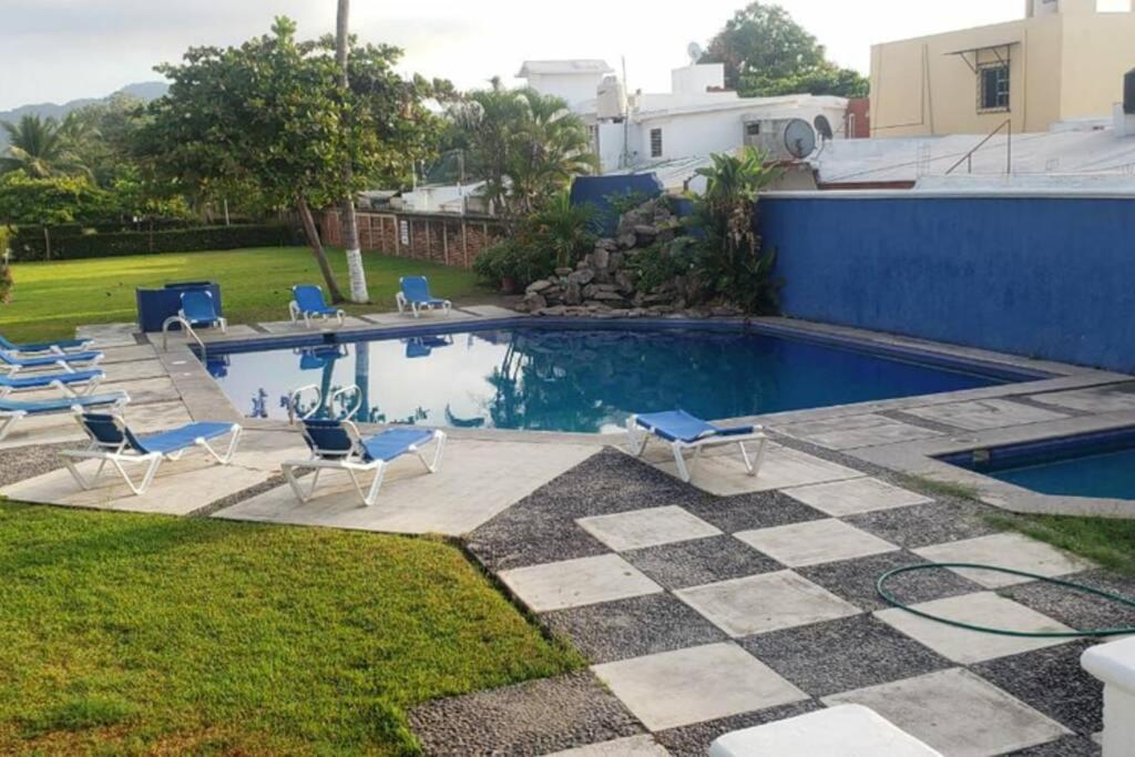 Magnifico Departamento, Cocina Equipada, 2 Recamaras 2 Banos , Hasta 6 Personas, 3 Albercas, Playa A 50 Mts Wifi, Aire Acondicionado Apartment Manzanillo Exterior photo