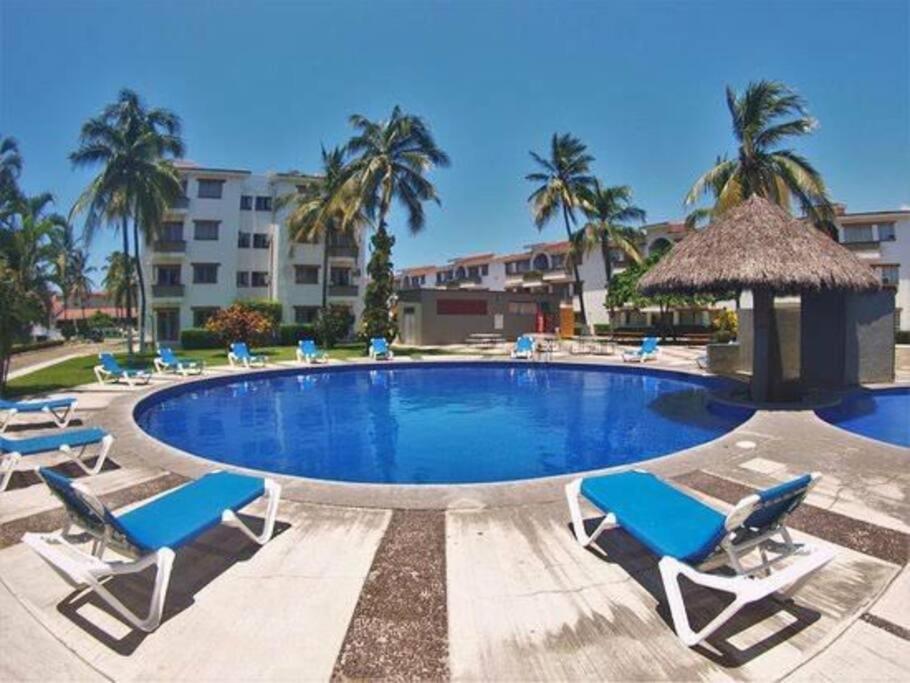 Magnifico Departamento, Cocina Equipada, 2 Recamaras 2 Banos , Hasta 6 Personas, 3 Albercas, Playa A 50 Mts Wifi, Aire Acondicionado Apartment Manzanillo Exterior photo